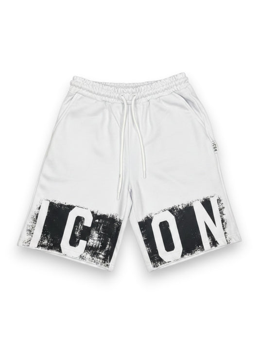 Icon Bermuda C/Logo Effetto Pittura - Shorts Uomo - Bianco