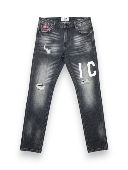 Icon Denim C/Logo Fronte-Retro - Jeans Uomo - Nero