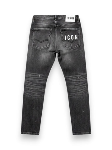 Icon Denim C/schizzi C/logo Piccolo - Jeans Uomo - Nero