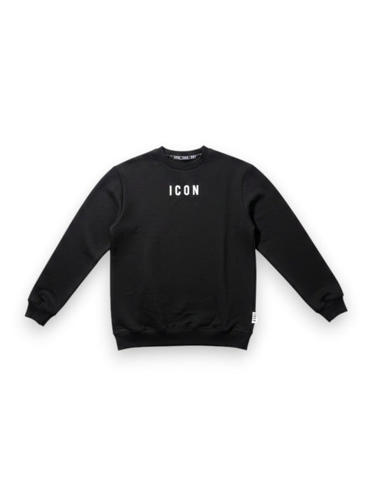 Icon Felpa Girocollo Doppio Logo Basica - Felpe Uomo - Nero/Bianco