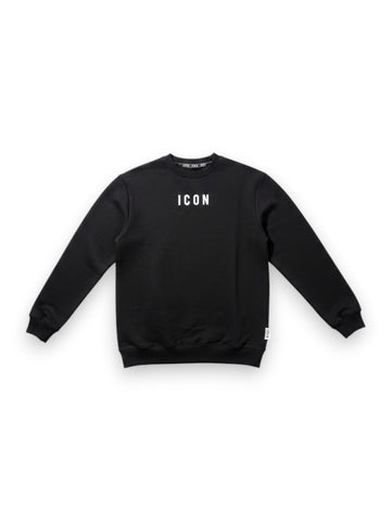 Icon Felpa Girocollo Doppio Logo Basica - Felpe Uomo - Nero/Bianco