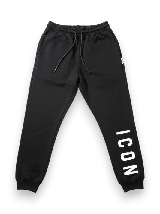 Icon Jogger Basico C/logo Grande - Pantaloni Uomo - Nero/Bianco
