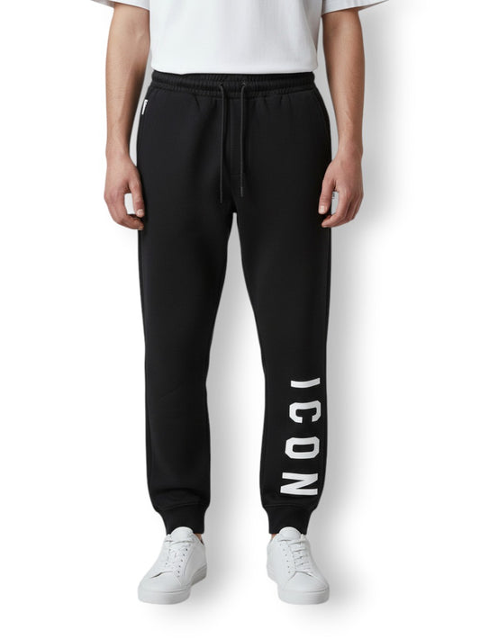 Icon Jogger Basico C/logo Grande - Pantaloni Uomo - Nero/Bianco