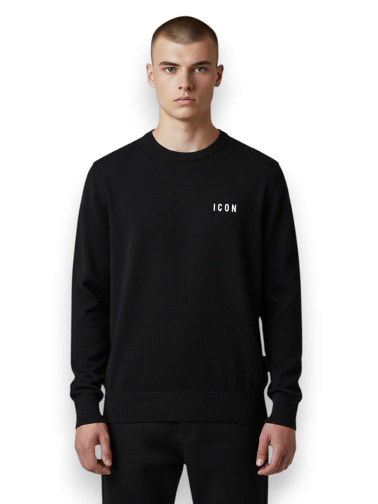 Icon Maglia Manica Lunga Con Ricamo - T-Shirt Uomo - Nero