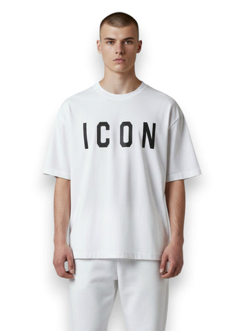 Icon T-Shirt Basica Logo Grande - T-Shirt Uomo - Bianco/Nero