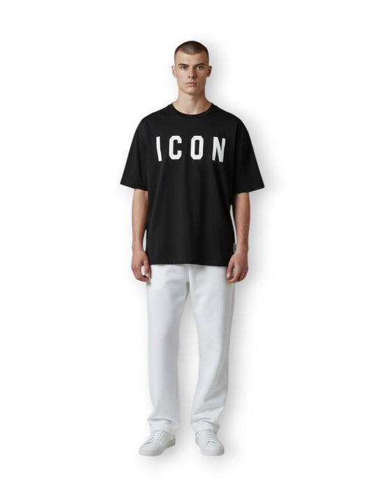 Icon T-Shirt Basica Logo Grande - T-Shirt Uomo - Nero/Bianco
