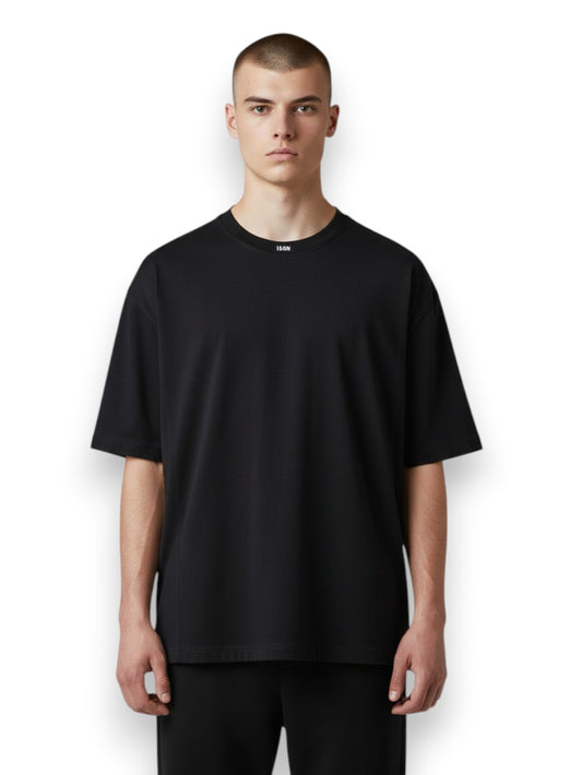 Icon T-Shirt Mezzocollo C/Logo Grande Dietro - T-Shirt Uomo - Nero/Bianco