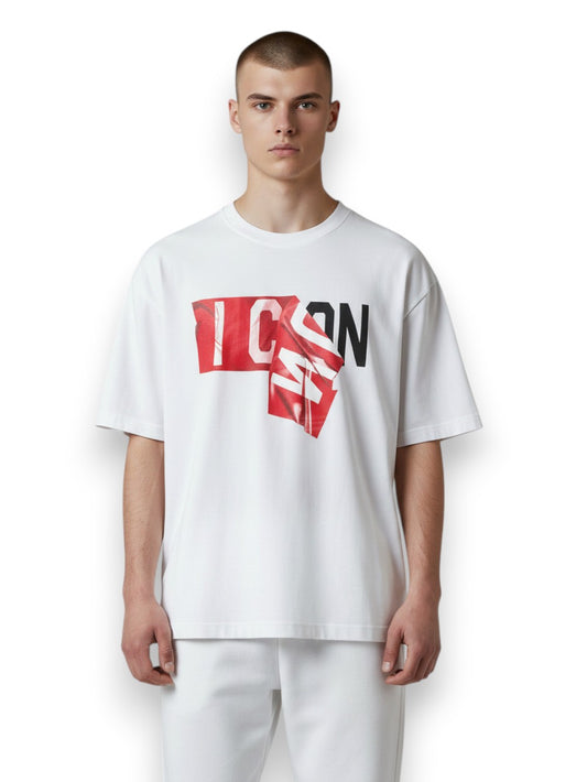 Icon T-Shirt C/Logo In Rilievo Lucido - T-Shirt Uomo - Bianco