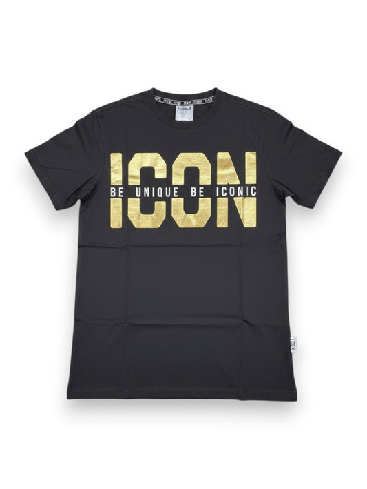 Icon T-Shirt C/Logo Oro - T-Shirt Uomo - Nero