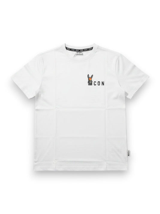 Icon T-Shirt C/Stampa Pupazzo Fronte/Retro - T-Shirt Uomo - Bianco