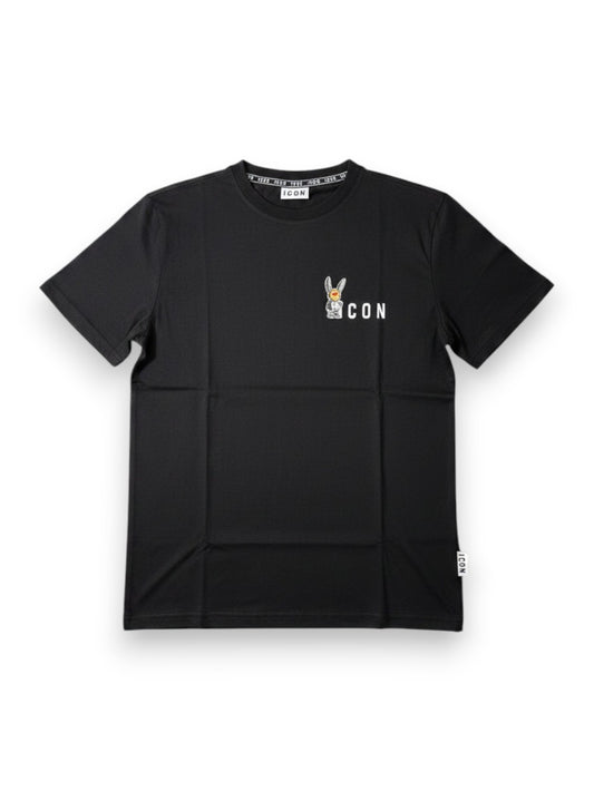 Icon T-Shirt C/Stampa Pupazzo Fronte/Retro - T-Shirt Uomo - Nero