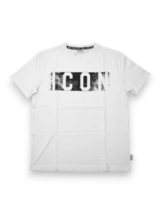 Icon T-Shirt Con Logo Effetto Pittura - T-Shirt Uomo - Bianco