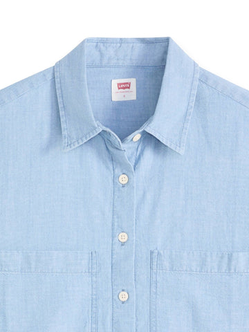 Levis Harlie Ss Cropped Shirt Brass - Camicie Donna - Denim Chiaro