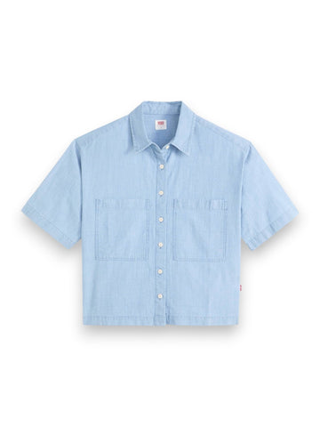 Levis Harlie Ss Cropped Shirt Brass - Camicie Donna - Denim Chiaro