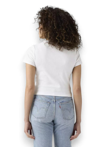 Levi's Essential Sporty Tee Emb White - T-Shirt Donna - Bianco