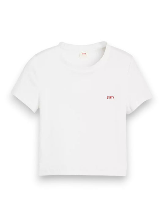 Levi's Essential Sporty Tee Emb White - T-Shirt Donna - Bianco