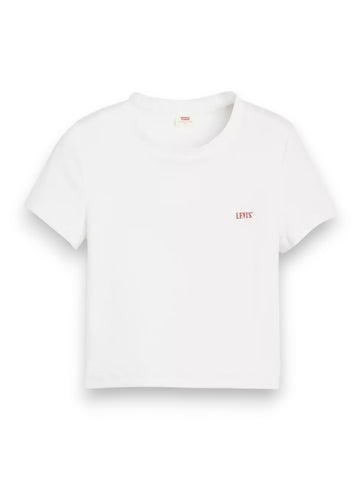 Levi's Essential Sporty Tee Emb White - T-Shirt Donna - Bianco