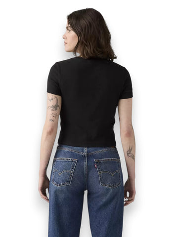 Levi's Essential Sporty Tee Emb Cavia - T-Shirt Donna - Nero
