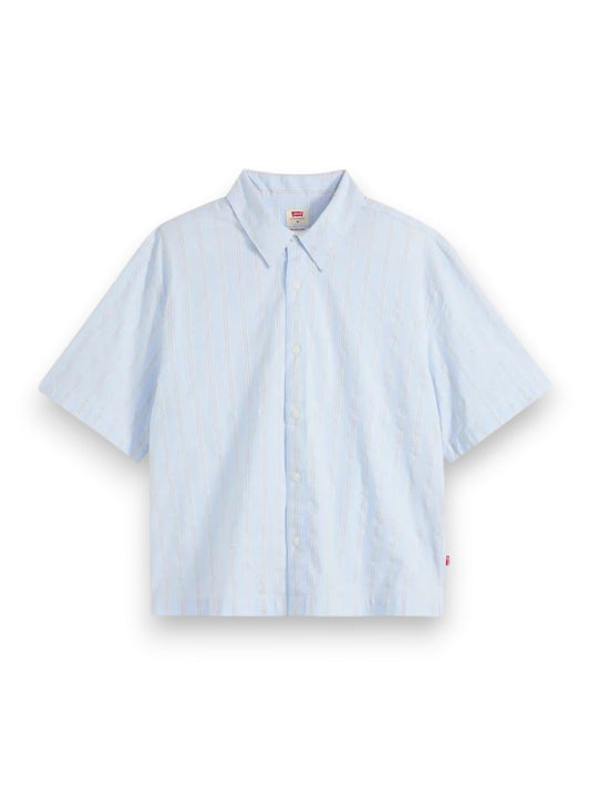 Levi's Ss Lama Boxy Shirt Bernal Stri - Camicie Uomo - Celeste