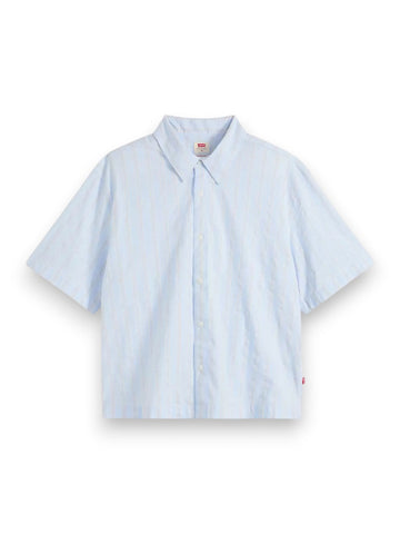 Levi's Ss Lama Boxy Shirt Bernal Stri - Camicie Uomo - Celeste
