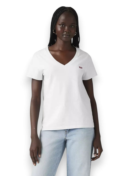Levi's Perfect Vneck White - T-Shirt Donna - Bianco