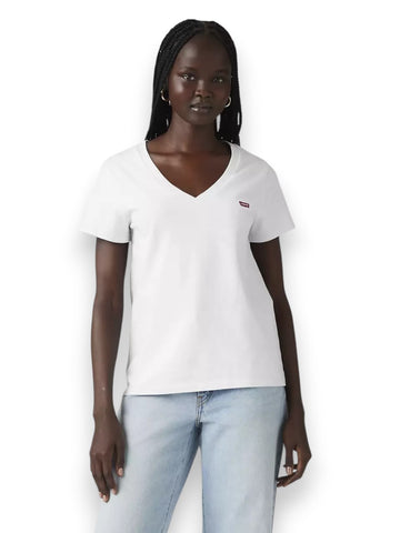 Levi's Perfect Vneck White - T-Shirt Donna - Bianco