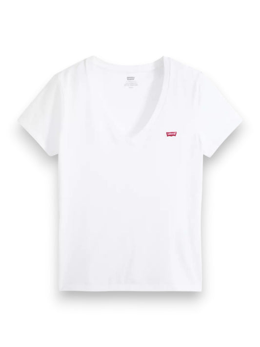 Levi's Perfect Vneck White - T-Shirt Donna - Bianco