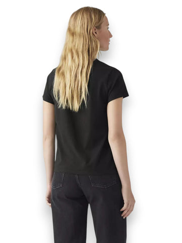 Levi's Perfect Vneck Caviar - T-Shirt Donna - Nero