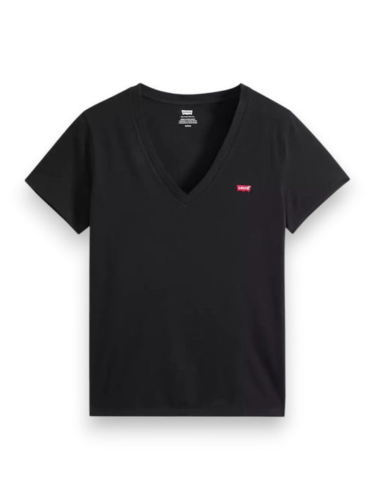 Levi's Perfect Vneck Caviar - T-Shirt Donna - Nero