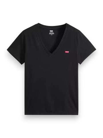 Levi's Perfect Vneck Caviar - T-Shirt Donna - Nero