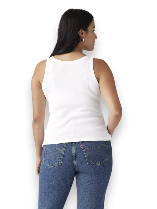 Levi's Essential Racer Tank White + R - T-Shirt Donna - Bianco