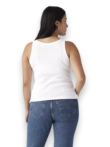 Levi's Essential Racer Tank White + R - T-Shirt Donna - Bianco