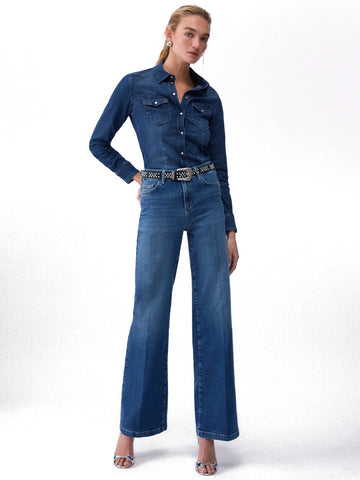 Liu-Jo Denim Jeans Donna - Denim Blue Bubble