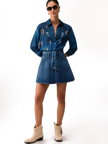 Liu-Jo Denim Gonne Donna - Den.Blue Strong Dk W