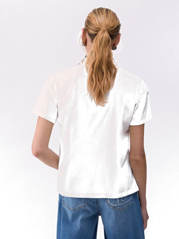Liu-Jo White T-Shirt Donna - Bco/Blooming Foul