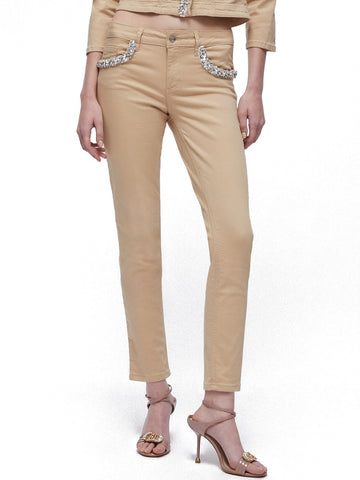 Liu-Jo White Pantalone Donna - Cream Beige Applicaz