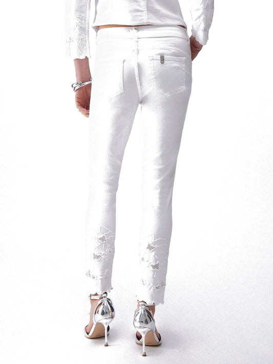 Liu-Jo White Pantaloni Donna - Bco Ottico Ric.Flowe