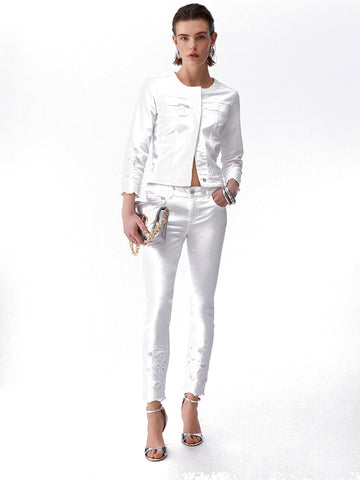 Liu-Jo White Pantaloni Donna - Bco Ottico Ric.Flowe