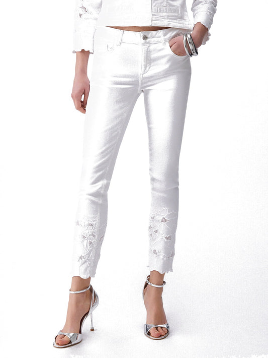 Liu-Jo White Pantaloni Donna - Bco Ottico Ric.Flowe