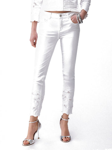 Liu-Jo White Pantaloni Donna - Bco Ottico Ric.Flowe