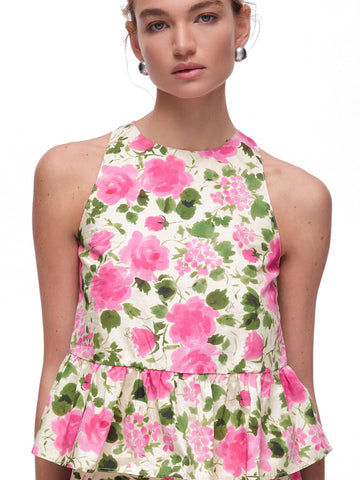 Liu-Jo White Naive Roses T-Shirt Donna - Multicolore