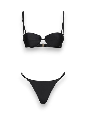 Me Fui Reggiseno Ferretto Slip Regolabile - Costumi Donna - Nero