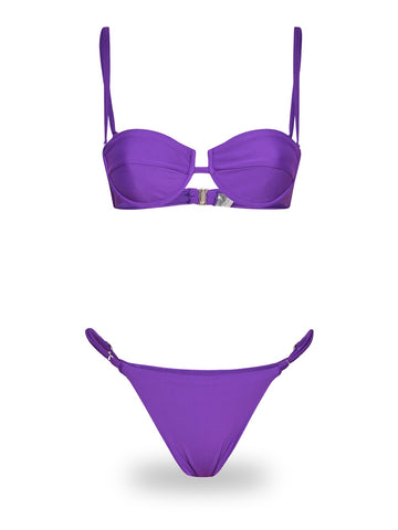 Me Fui Reggiseno Ferretto Slip Regolabile - Costumi Donna - Viola