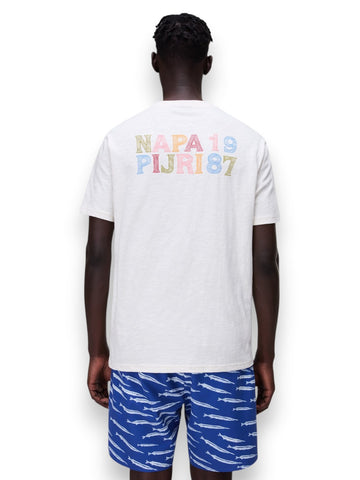 Napapijri S-Elior Ss - T-Shirt Uomo - Bianco