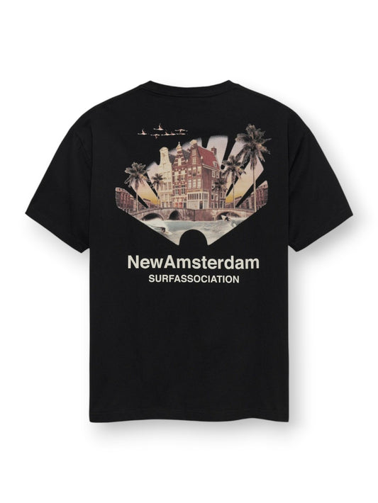 New Amsterdam Surf Association Tropical Tee Black - T-Shirt Uomo - Nero
