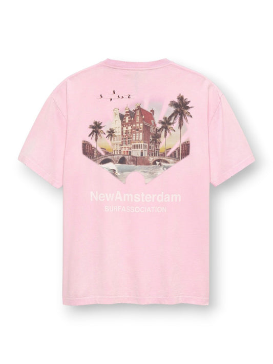 New Amsterdam Surf Association Tropical Tee Pink Lady - T-Shirt Uomo - Rosa