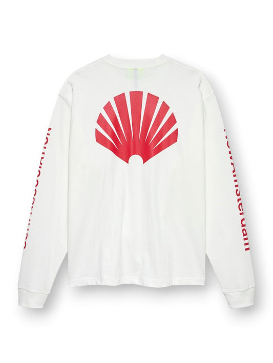 New Amsterdam Surf Association Logo Longsleeve Wht - T-Shirt Uomo - Bianco/rosso