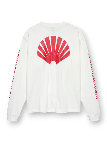 New Amsterdam Surf Association Logo Longsleeve Wht - T-Shirt Uomo - Bianco/rosso