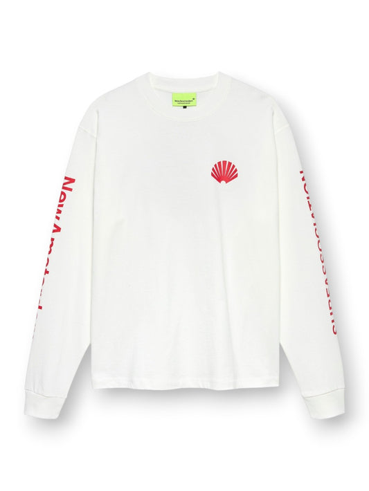 New Amsterdam Surf Association Logo Longsleeve Wht - T-Shirt Uomo - Bianco/rosso