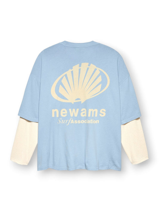 New Amsterdam Surf Association Corporate Logo Longsleeve - T-Shirt Uomo - Celeste